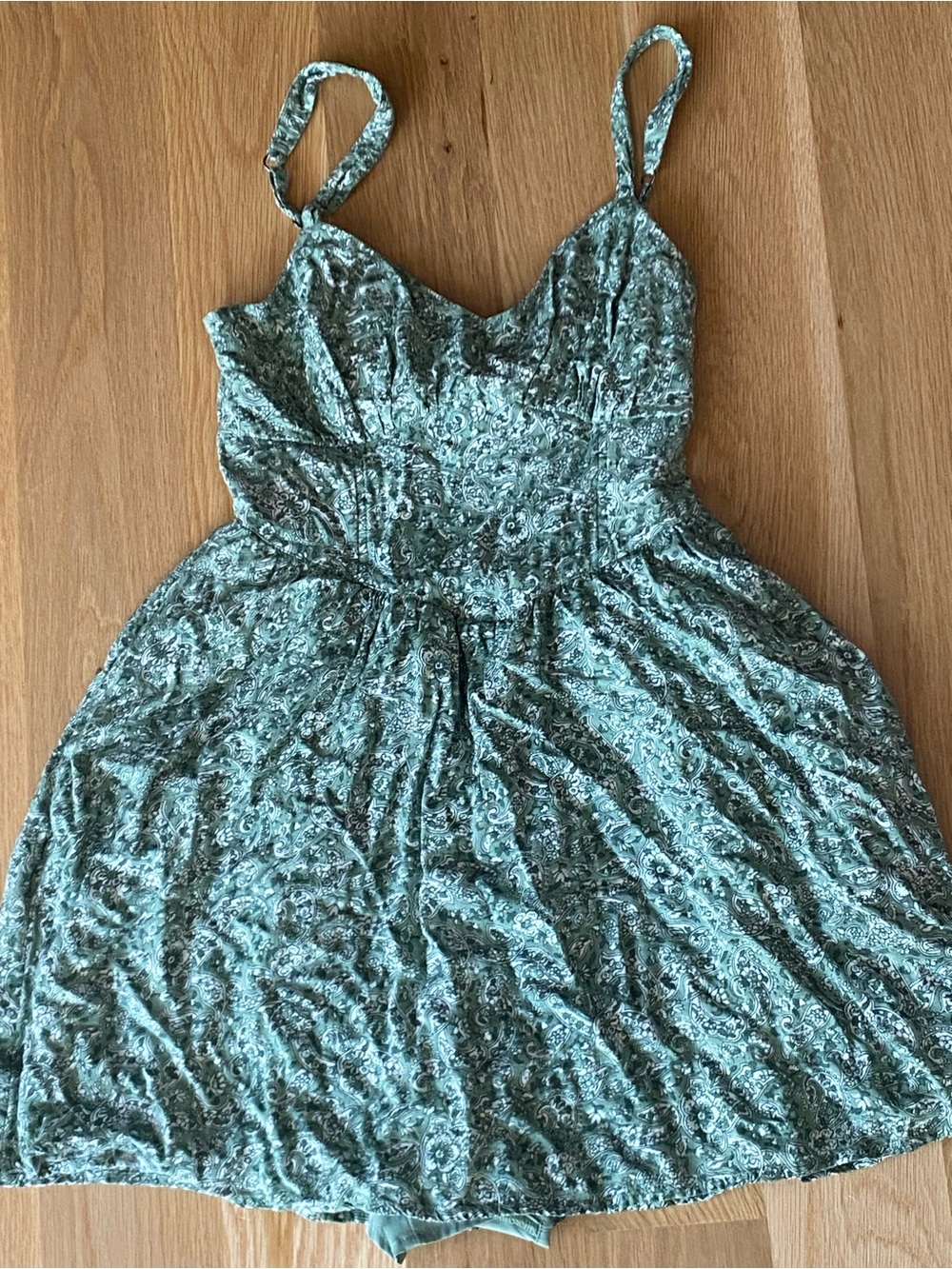 American Eagle Outfitters Teal Floral Slip Dress